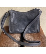 Frye Melissa Zip Satchel Leather Crossbody Handbag Charcoal Gray - $1,691.61 MXN