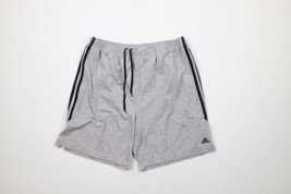 Vintage Adidas Mens Large Faded Striped Above Knee Lined Shorts Heather Gray - £35.57 GBP