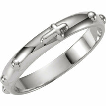 NEW 3.2 mm ROSARY RING REAL SOLID .925 STERLING SILVER SIZE 10 - £43.34 GBP