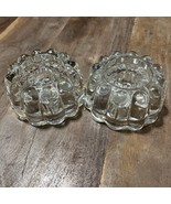 Vintage 1970&#39;s Princess House  Ribbed Clear Crystal Candle Holders #P.  MI - $15.45 CAD