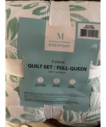 Martha Stewart Frond Green Floral 3-Piece Quilt Set Full/Queen Size - $88.97 CAD