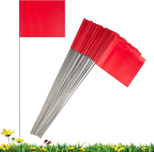 4 * 5 Inch Red PVC Small Yard Flag Stake - 50 Pack Lawn &amp; Garden Flags - $11.87
