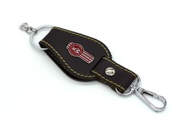 For Kenworth Leather Keychain Metal Black Key Ring Tag - $29.09