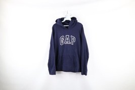 Vintage Gap Womens XL Faded Spell Out Block Letter Hoodie Sweatshirt Navy Blue - £38.91 GBP