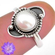 Pearl Gemstone 925 Silver Ring Handmade Jewelry Ring All Size For Women - £6.28 GBP