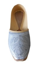 Men Shoes Handmade Mojaries Leather Indian Espadrilles Flat Cream Jutti US 9  - £43.95 GBP