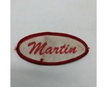 Vintage Martin Red Embroidered On White Employee Patch Car Repair Shop  - £56.08 GBP