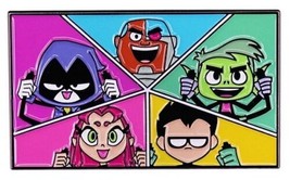 DC Comics Teen Titans Go Animated TV Series Group Image Metal Enamel Pin... - £6.26 GBP