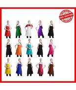 Unisex 15-Pack Bib Aprons in 12 Colors with Pockets - Perfect for Cookin... - $935.95 MXN