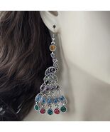 large silver peacock Earrings - €16,99 EUR