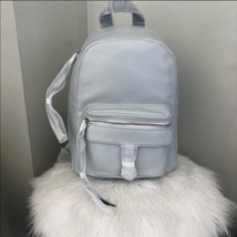 Rebecca Minkoff Mini Mab Leather Backpack Tote Bag, Gray, Designer Luxur... - $125.00