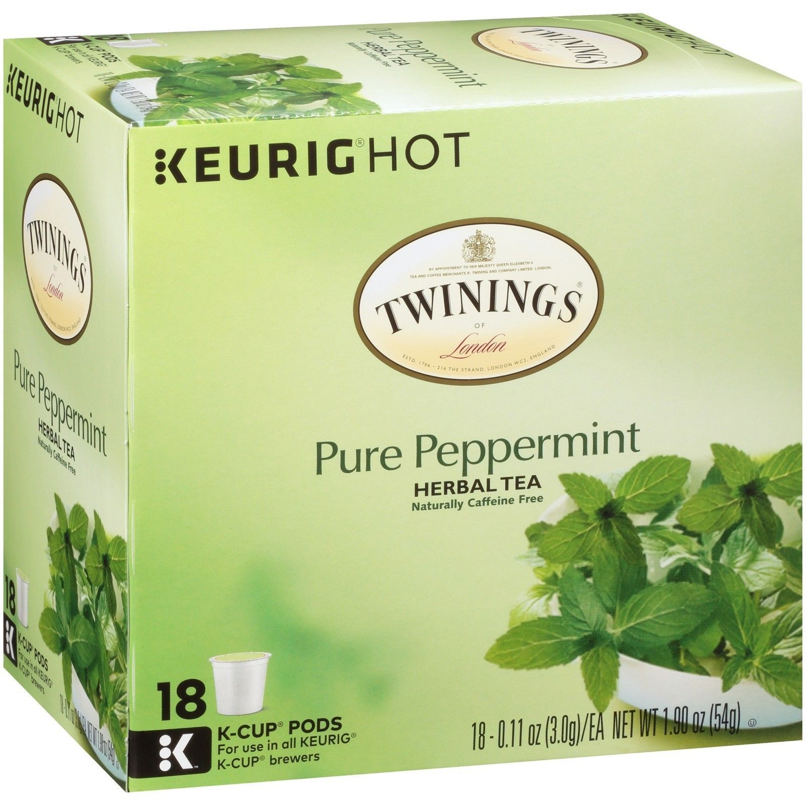 Primary image for Twinings Pure Peppermint Herbal Tea 18 to 144 Keurig K cups Pick Any Quantity