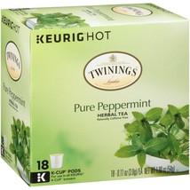 Twinings Pure Peppermint Herbal Tea 18 to 144 Keurig K cups Pick Any Quantity - $25.89+