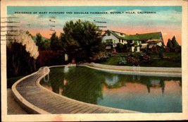 Beverly Hills CA Mary Pickford Douglas Fairbanks Residence  Postcard bk53 - £2.33 GBP