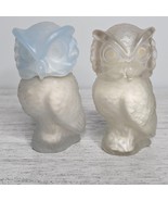 AVON SNOW OWL MOONWIND Powder Sachet FULL 2 PC Blue &amp; Clear Glass Owls N... - $188.28 MXN