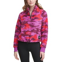 Calvin Klein Performance Fleece Quarter-Zip Cropped Top Camouflage Pink L - £11.34 GBP