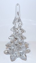 STUNNING ART GLASS/CRYSTAL CLEAR EVERGREEN CHRISTMAS TREE 8&quot; SCULPTURE/F... - $40.94