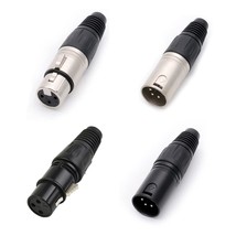 4 Pack Xlr Connectors Microphone Cable Terminal End Connector 3 Pin Male... - $14.99