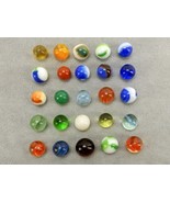 Random Lot of 25 Vintage Marbles, Assorted Colors/Styles/Sizes/Makers #M... - $26.73 CAD