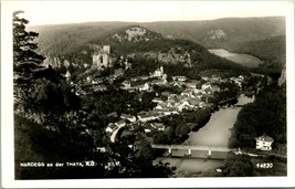 Vtg Postcard RPPC 1957  Hardegg Austria and River Thaya Aerial View - £7.87 GBP