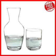 Elegant Bedside Water Carafe &amp; Glass Set - Compact with Tumbler Lid, 26 Oz - $32.00
