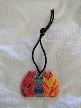 LAUREL BURCH Hand Painted Wooden Cat Trio Pendant Ornament Pendant - $18.19