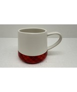 Peet&#39;s Coffee Mug Red Tartan Plaid Base White Ceramic - €14,50 EUR