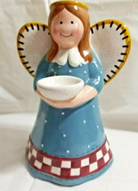 Country Angel Candle Holder Figurine Holiday Christmas 7.5&quot; Tall - $562.19 MXN