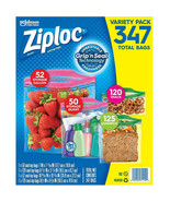 ZIPLOC Double Zipper Bag, Variety Pack, 347 Count Grip N Seal ............. - £25.14 GBP