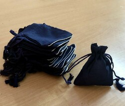 25 Pc Raw Silk Jewelry Pouch Bag gland cordon de mariage faveur DRK BLUE - £22.22 GBP