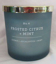 Kirkland&#39;s 13 oz Large Jar 3-Wick Candle 28-32 hours No. 4 FROSTED CITRU... - £21.69 GBP