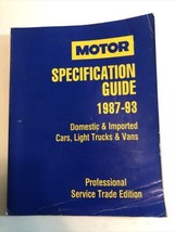 Motor Specifications guide 1987-93 Professional Service Trade Edition - $13.51