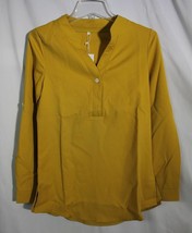 NWT Kyerivs Blouse for Women Long Sleeve Casual Mellow Yellow Sz X-Small - £13.46 GBP