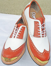 Vecci  Gold Toe golf shoes Bari Maroon (reddish Brown)Lizard wing Tip wi... - $335.00