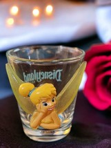 Shot Glass Tinker Bell 3D Disneyland Walt Disney Resort Turquoise Blue Script - £15.76 GBP