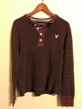 Men&#39;s American Eagle waffle knit button henley shirts LOT OF 2 shirts Pr... - $28.06