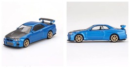 1:64 Nissan Skyline GT-R (R34) Top Secret Bayside Blue Diecast - £30.01 GBP