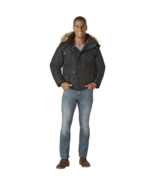 Rocawear Men&#39;s Big Hooded Bomber Jacket Black 4X #NPBJU-P2 - $68.37 CAD