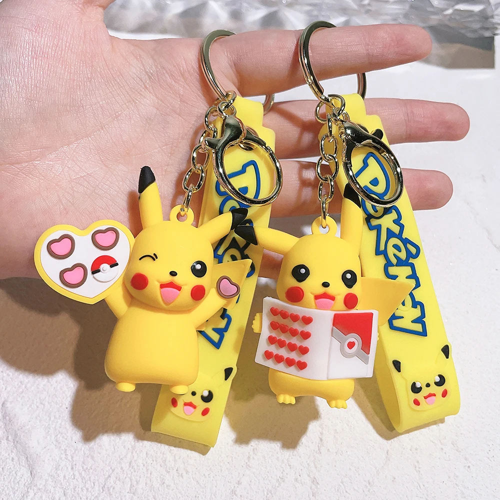Pokemon Anime Pikachu Doll Keychain Bag Key Ring Pendant Accessories Bag... - $11.35+