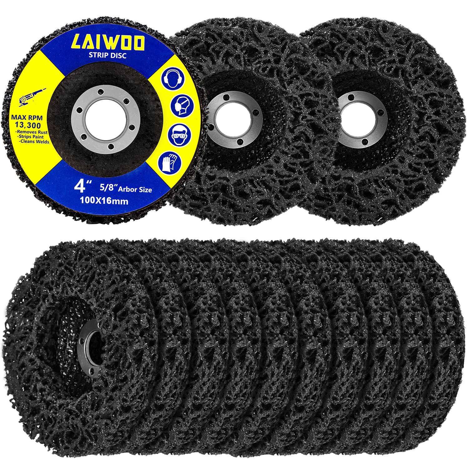 Ten-Piece Poly Abrasive Wheel For Metal Rust Welds, Oxidation, And Paint... - $43.97
