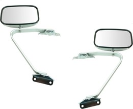 Chrome Manual Mirrors For Ford Truck F150 F250 F350 Bronco 1983 1984 1985 Pair - £73.24 GBP