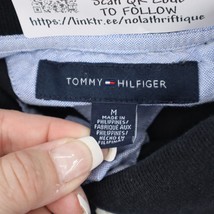 Tommy Hilfiger Shirt Mens M Black White Short Sleeve Spread Collar Button Logo - £17.88 GBP