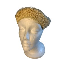 Vintage Womens Cream Hat with Hat Pin 22 inch - £15.63 GBP