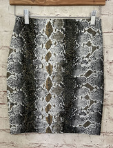 Missguided Vegan Snakeskin Reptile Faux Leather Pencil Skirt Khaki Black... - $32.00