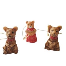 Micro Mini Mouse Ornaments Package Toppers Set Lot x 3 Resin Holiday Christmas  - £11.82 GBP