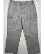 LL Bean Mens Pants 40x29 Cotton Gray Cargo Comfort Waist ID 191819 - $373.62 MXN