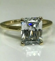 Radiant Cut Diamond Solitaire Promise Engagement Ring 2ct 14K Yellow Gold fn &quot;L - £45.96 GBP