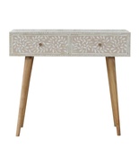 Artisan Furniture Light Taupe Floral Bone Inlay Console Table - £385.30 GBP
