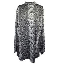 Black and Gray Snake Print Mock Neck Top Size XL New with Tags  - $24.75