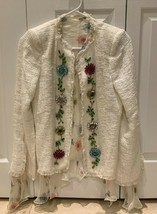 Emanuel Ungaro Paris France Jewels Floral Design Women Jacket with Inner Top - £475.49 GBP